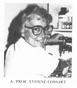 Yvonne Cossart., From Senior Year Book 1983, Copyright Medsoc